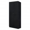 Manhattan Comfort Hopkins Modern Freestanding Storage Closet with 7 Shelves in Black Front