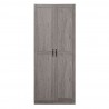 Manhattan Comfort Hopkins Modern Freestanding Storage Closet with 7 Shelves in Grey Front