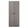 Manhattan Comfort Hopkins Modern Freestanding Storage Closet with 7 Shelves in Grey Front - Manhattan Comfort Hopkins Modern Freestanding Storage Closet with 7 Shelves in Grey Front