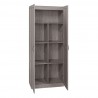 Manhattan Comfort Hopkins Modern Freestanding Storage Closet with 7 Shelves in Grey Open
