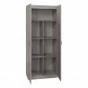 Manhattan Comfort Hopkins Modern Freestanding Storage Closet with 7 Shelves in Grey Open - Manhattan Comfort Hopkins Modern Freestanding Storage Closet with 7 Shelves in Grey Open