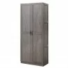 Manhattan Comfort Hopkins Modern Freestanding Storage Closet with 7 Shelves in Grey Side - Manhattan Comfort Hopkins Modern Freestanding Storage Closet with 7 Shelves in Grey Side