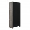 Manhattan Comfort Hopkins Modern Freestanding Storage Closet with 7 Shelves in Grey Back