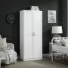 Manhattan Comfort Hopkins Modern Freestanding Storage Closet with 7 Shelves in White - Manhattan Comfort Hopkins Modern Freestanding Storage Closet with 7 Shelves in White