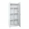 Manhattan Comfort Hopkins Modern Freestanding Storage Closet with 7 Shelves in White Open - Manhattan Comfort Hopkins Modern Freestanding Storage Closet with 7 Shelves in White Open