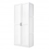 Manhattan Comfort Hopkins Modern Freestanding Storage Closet with 7 Shelves in White Side