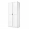 Manhattan Comfort Hopkins Modern Freestanding Storage Closet with 7 Shelves in White Side - Manhattan Comfort Hopkins Modern Freestanding Storage Closet with 7 Shelves in White Side