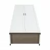 Manhattan Comfort Hopkins Modern Freestanding Storage Closet with 7 Shelves in White Bottom - Manhattan Comfort Hopkins Modern Freestanding Storage Closet with 7 Shelves in White Bottom