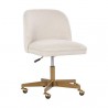 Sunpan Kenna Office Chair in Belfast Oatmeal - Front Side Angle