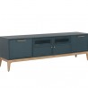 Sunpan Rivero Media Console and Cabinet - Teal - Front Side Angle