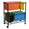 Oceanstar Portable 2-Tier Metal Rolling File Cart - (Black) - Lifestyle