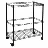Oceanstar Portable 2-Tier Metal Rolling File Cart - (Black) - Angled - Oceanstar Portable 2-Tier Metal Rolling File Cart - (Black) - Angled