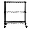 Oceanstar Portable 2-Tier Metal Rolling File Cart - (Black) - Long Side Angle - Oceanstar Portable 2-Tier Metal Rolling File Cart - (Black) - Long Side Angle