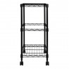 Oceanstar Portable 2-Tier Metal Rolling File Cart - (Black) - Side Angle