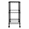 Oceanstar Portable 2-Tier Metal Rolling File Cart - (Black) - Side Angle - Oceanstar Portable 2-Tier Metal Rolling File Cart - (Black) - Side Angle