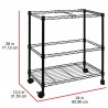 Oceanstar Portable 2-Tier Metal Rolling File Cart - (Black) - With Dimensions