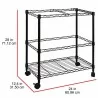 Oceanstar Portable 2-Tier Metal Rolling File Cart - (Black) - With Dimensions - Oceanstar Portable 2-Tier Metal Rolling File Cart - (Black) - With Dimensions