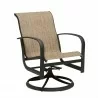 Woodard Fremont Sling Swivel Rocking Dining Armchair - Angled - Woodard Fremont Sling Swivel Rocking Dining Armchair - Angled