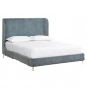 Sunpan Tierra Bed Queen Bergen French Blue / Bergen Taupe - Front Side Angle