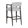 Sunpan Keagan Barstool in Saloon Light Grey Leather - Back Side Angle