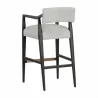 Sunpan Keagan Barstool in Saloon Light Grey Leather - Back Side Angle - Sunpan Keagan Barstool in Saloon Light Grey Leather - Back Side Angle