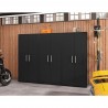Manhattan Comfort Eiffel Storage Cabinet in Matte Black (Set of 3)