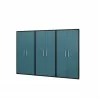 Manhattan Comfort Eiffel Storage Cabinet in Matte Black and Aqua Blue (Set of 3) - Manhattan Comfort Eiffel Storage Cabinet in Matte Black and Aqua Blue (Set of 3)