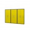 Manhattan Comfort Eiffel Storage Cabinet in Matte Black and Yellow (Set of 3)