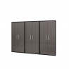 Manhattan Comfort Eiffel Storage Cabinet in Matte Black and Grey (Set of 3)