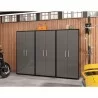 Manhattan Comfort Eiffel Storage Cabinet in Matte Black and Grey (Set of 3) - Manhattan Comfort Eiffel Storage Cabinet in Matte Black and Grey (Set of 3)