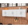 Manhattan Comfort Eiffel Floating Garage Cabinet in White (Set of 3)