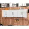 Manhattan Comfort Eiffel Floating Garage Cabinet in White (Set of 3) - Manhattan Comfort Eiffel Floating Garage Cabinet in White (Set of 3)