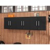 Manhattan Comfort Eiffel Floating Garage Cabinet in Matte Black (Set of 3)