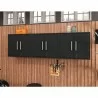 Manhattan Comfort Eiffel Floating Garage Cabinet in Matte Black (Set of 3) - Manhattan Comfort Eiffel Floating Garage Cabinet in Matte Black (Set of 3)