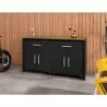 Manhattan Comfort Eiffel Garage Work Station Set of 3 in Matte Black - Manhattan Comfort Eiffel Garage Work Station Set of 3 in Matte Black