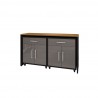Manhattan Comfort Eiffel Garage Work Station Set of 3 in Matte Black and Grey