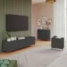 Manhattan Comfort Mid-Century Modern Bogardus 3-Piece TV Stand Living Room Set with Accent Cabinet and End Table Black - Manhattan Comfort Mid-Century Modern Bogardus 3-Piece TV Stand Living Room Set with Accent Cabinet and End Table Black