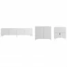 Manhattan Comfort Mid-Century Modern Bogardus 3-Piece TV Stand Living Room Set with Accent Cabinet and End Table White - Manhattan Comfort Mid-Century Modern Bogardus 3-Piece TV Stand Living Room Set with Accent Cabinet and End Table White