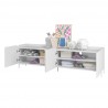 Manhattan Comfort Mid-Century Modern Bogardus 2-Piece TV Stand Living Room Set with Accent Cabinet and End Table White Open