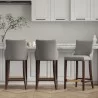 Manhattan Comfort Modern Shubert Barstool Upholstered In Dark Taupe Leatherette with Beech Wood Legs - Set of 3 - Manhattan Comfort Modern Shubert Barstool Upholstered In Dark Taupe Leatherette with Beech Wood Legs - Set of 3