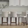 Manhattan Comfort Modern Shubert Barstool Upholstered In Light Grey Leatherette with Beech Wood Legs - Set of 3 - Manhattan Comfort Modern Shubert Barstool Upholstered In Light Grey Leatherette with Beech Wood Legs - Set of 3