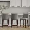 Manhattan Comfort Modern Shubert Counter Stool Upholstered In Dark Taupe Leatherette with Beech Wood Legs - Set of 3 - Manhattan Comfort Modern Shubert Counter Stool Upholstered In Dark Taupe Leatherette with Beech Wood Legs - Set of 3
