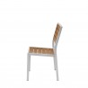 Napa Dining Side Chair - Silver & Teak Seat and Back - Side