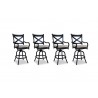 Sunset West Monterey Aluminum Barstool with Cushion - Set in Front Side Angle