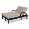 Monterey Chaise Lounge in Frequency Sand w/ Contrast Canvas Java Welt - Front Side Angle