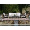 Sunset West Aluminum Monterey Sofa with Club Chairs and Coffee Table