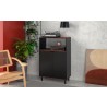 Manhattan Comfort Mosholu Accent Cabinet with 3 Shelves in Black and Nut Brown
