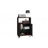 Manhattan Comfort Mosholu Accent Cabinet with 3 Shelves in Black and Nut Brown