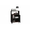 Manhattan Comfort Mosholu Accent Cabinet with 3 Shelves in Black and Nut Brown - Manhattan Comfort Mosholu Accent Cabinet with 3 Shelves in Black and Nut Brown