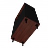 Manhattan Comfort Mosholu Accent Cabinet with 3 Shelves in Black and Nut Brown Bottom